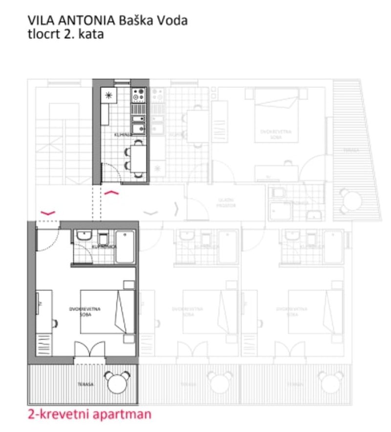 Tlocrt Apartmana 2+1